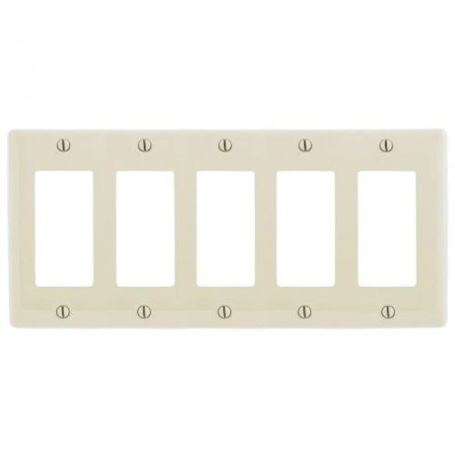 Decorator wallplate 5-gang almond np265la hubbell electrical products np265la for sale