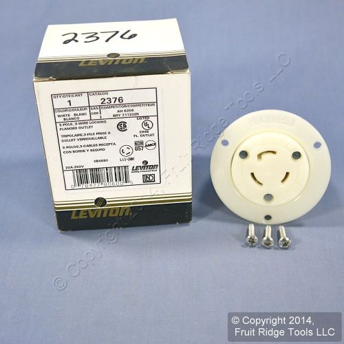 New leviton l11-20 locking flanged outlet receptacle l11-20r 20a 250v 3? 2376 for sale