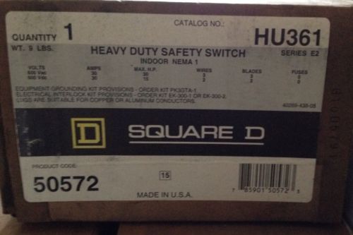 Square D HU361EI Heavy Duty Safety Switch 600V 30A
