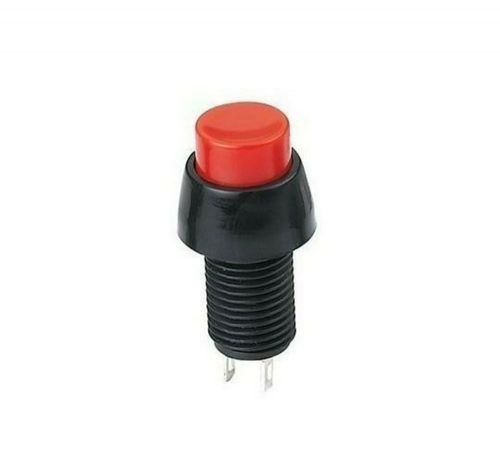 (5)red hole 10mm 2 pin spst off-(on) 2a 125vac no maintained push button switch for sale