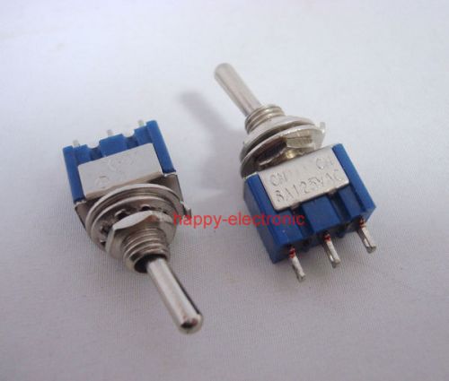 100pcs toggle switch 3-pin spdt on-on  6a 125vac for sale