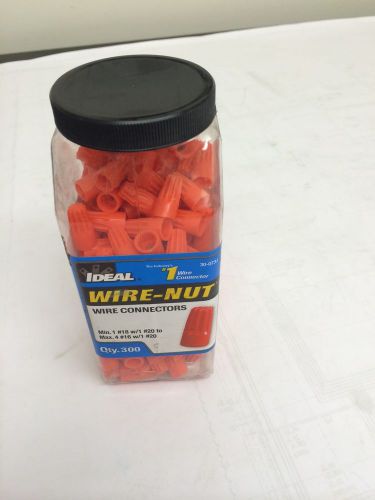 BOX OF 6 CONTAINERS IDEAL 30-073J WIRE CONNECTOR NUT, Orange Wire Nut 300 per