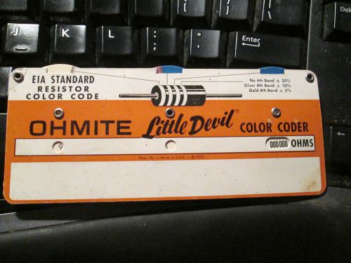 Vintage 1953 Radio OHMITE LITTLE DEVIL EIA Resistor Color Code Wheel Slide
