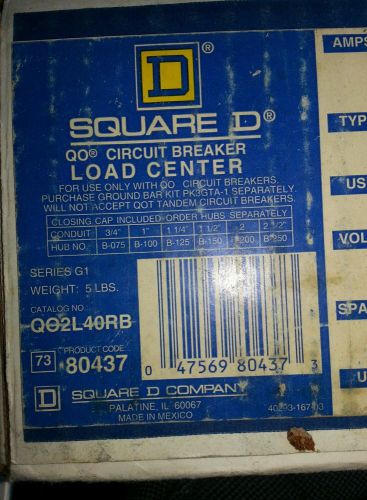Square D QO2L40RB; 40A Circuit Breaker Load Center-Outdoor Brand NEW