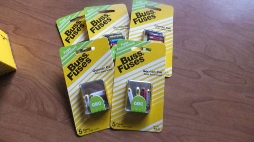 Cooper bussmann buss box of 5 cards of 5 fuses each kg-5 german car assortment for sale