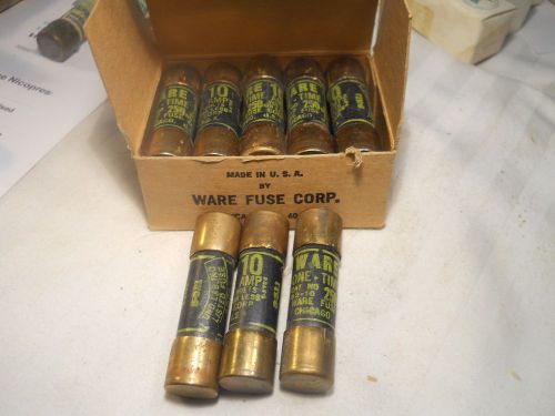 Lot of 13 WARE 10 Amp 250 Volt One time Fuses 62-10 B-511
