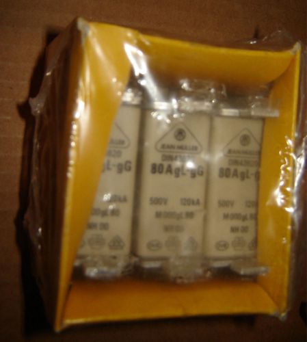 Package of 3 *NEW* JEAN MULLER  80A gL/gG 500V/120kA FUSE LINKS