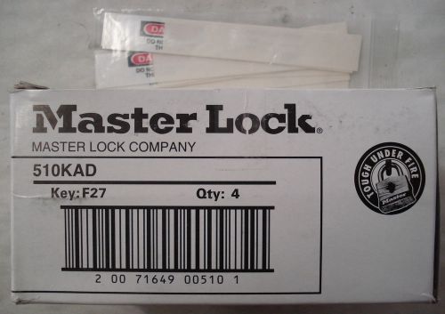 Masterlock 510kad padlock w/2 keys &amp; 8 lockout tags (box of 4) for sale