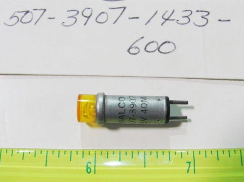 1x Dialight 507-3907-1433-600 6.3V 40mA Short Cyl Amber Incandescent Cartridge