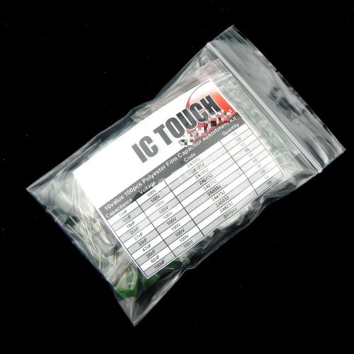 10value 100pcs Polyester poly Film Capacitors Assortment Kit 100V ±5% (#522)
