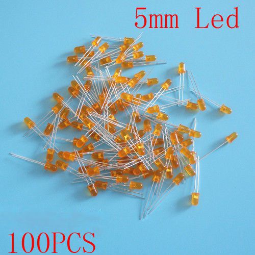 100pcs 5mm orange round diffused led light diode emitting for sale