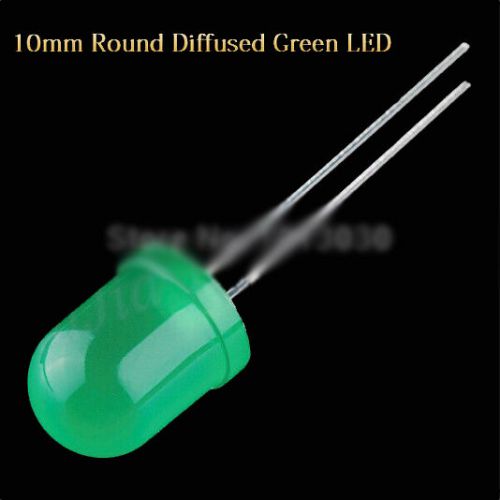 30pcs 10mm LED Diodes Green color Green Diffused Light Round Top High Quality