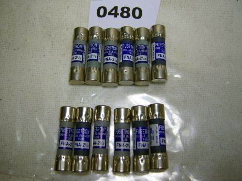 (0480) Lot of 12 Buss Fusetron FNA-2 1/2