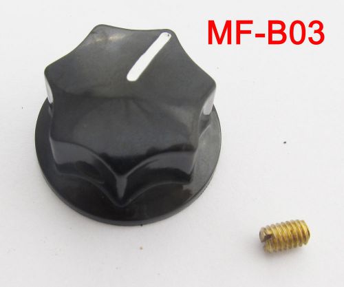 50pcs MF-B03 33.5x15mm Hex Screw Fix Pot Knobs for HAM Radio Audio Black Plastic
