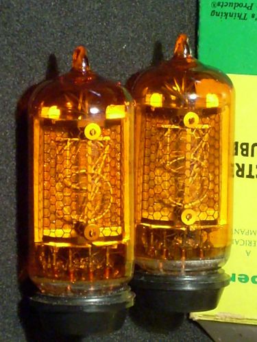 Two NOS! Amperex ZM1030 Nixie Electron Tubes Red 73-13 VN1TT 42F Holland ZM 1030