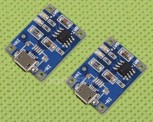 2pcs 5v micro usb 1a lithium battery charging board charger module new for sale