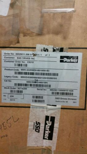 Parker SSD drive AC Frequency model 650V-432590D0-B01W00-B3 Retails $2700