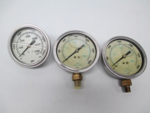 LOT 3 MARSHALL TOWN ASSORTED 0-3000PSI 0-20000KPA PRESSURE GAUGES D254524