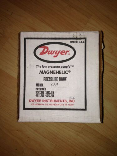 NEW IN BOX Dwyer Magnehelic Pressure Gage 2001 Inches of Water 0-1.0 Gauge 2001