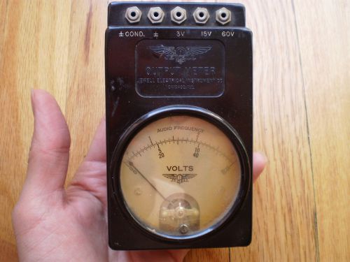 Vintage jewell pattern no. 559 output meter audio frequency volts gauge for sale