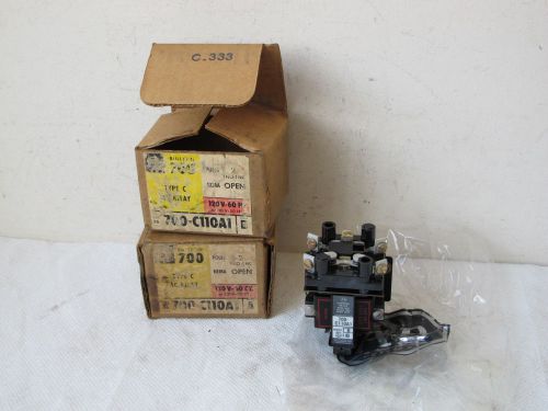 2 ALLEN BRADLEY 700-C110A1 TYPE C AC RELAYS,120VAC COIL,1NO,1NC,NEW OLD STOCK