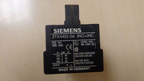 SIEMENS 3TX4422-0A  CONTACTOR CONTROL RELAY USED