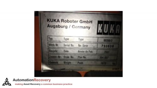 KUKA KR350/2 SERIES 790608 - HEAVY DUTY PAYLOAD ROBOT
