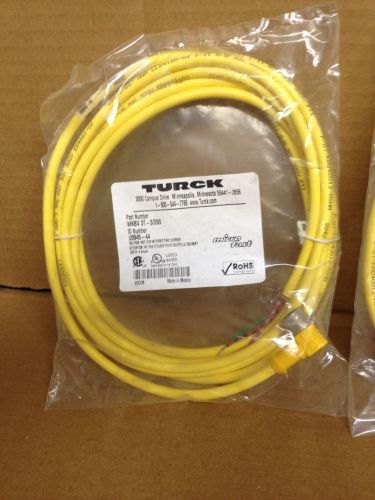 Pack of 3 - Turck 3 Wire Sensor Cables Part # WKBV 3T-3/S90 ID # U0945-44 - New!