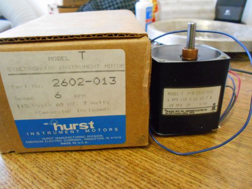 NEW HURST MOTOR 1/90 HP 6 RPM 115 VOLT 2602-013