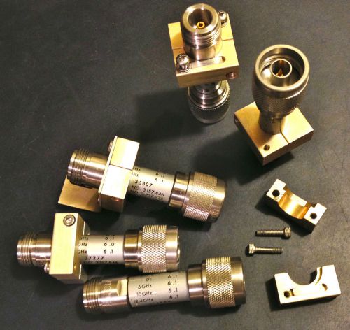 Get 5 narda 6db inline coaxial pads dc-12.4ghz w/panel mount clamps n-cons 50ohm for sale