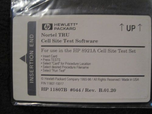 HP Agilent 11807B Option 044 TRU/DRU Cell Site Test Software Card Rev B.01.20