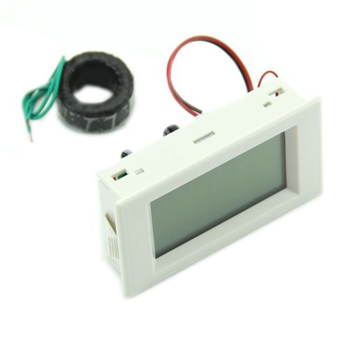 White AC Digital Ammeter Voltmeter LCD Panel Amp Volt Meter 80-300V 100A New