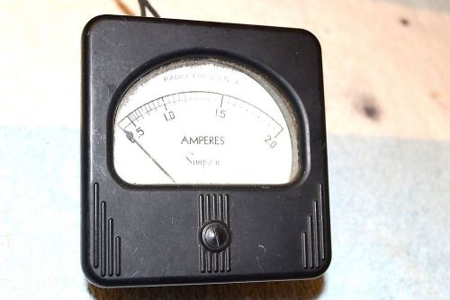 Simpson 37 illuminated panel meter 0-2 rf amperes amp a tested for sale