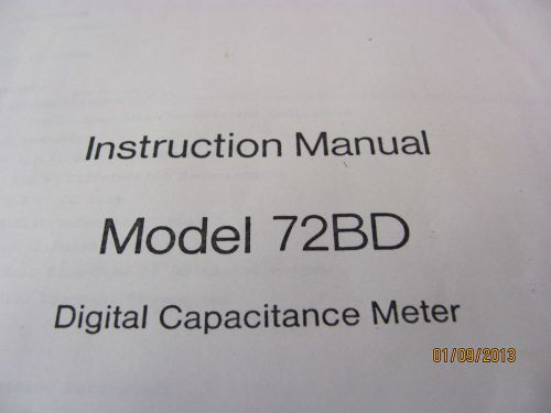 BOONTON MODEL 72BD: Digital Capacitance Meter - Instruction Manual COPY