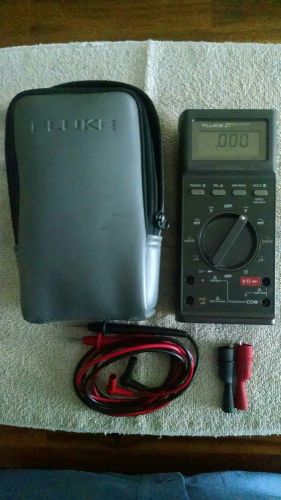 Fluke 27/fm hand held  multimeter dmm w/ leads and test clips for sale
