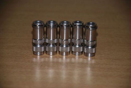 LOT OF 5 N FEMALE JACK TO TNC MALE PLUG RF CONNECTOR ADAPTER 50? 11GHZ (P-A8-40)