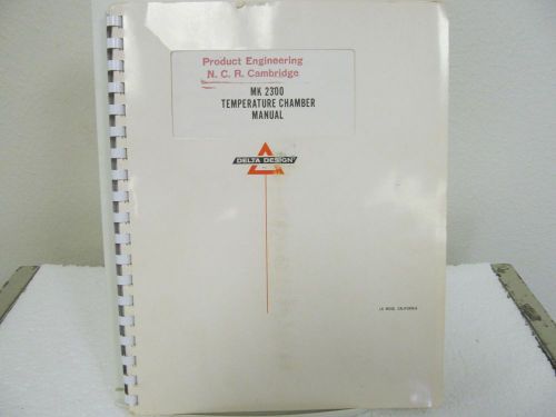 Delta design mk 2300 temperature chamber manual w/schematics for sale
