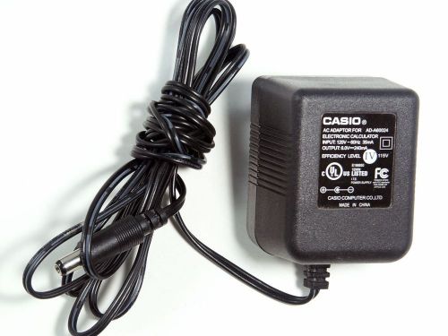Casio calculator ac dc adapter ad-a60024 6v 240ma for sale