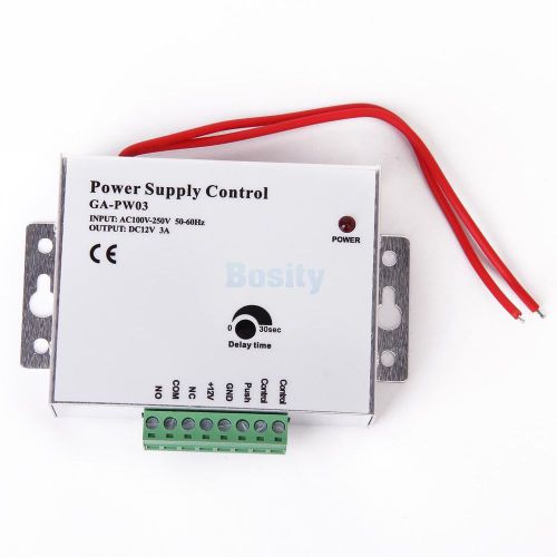 12V 3A Door Entry Access Control Power Supply For Electric Locks 0-30 seconds