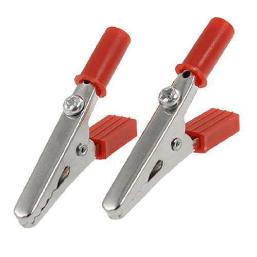 10 pcs red plastic coated insulated crocodile alligator clips 2.2&#034; xmas gift for sale
