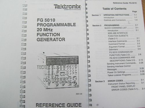 TEKTRONIX FG5010 20 MHz Programmable Function Generator Reference Guide (copy)