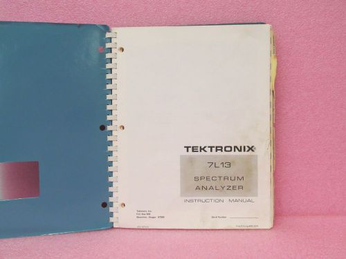 Tektronix Manual 7L13 Spectrum Analyzer Instruction Manual w/schematics (4/74)