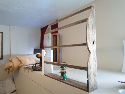 Handmade primitive wood wall shelf/plate shelf/rustic/shabby 2ft x 2 ft x 4&#034; wow for sale