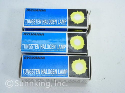 (3) sylvania tungsten halogen lamp bulb 100q/cl esn - 100w-120v 58761-3 nib for sale
