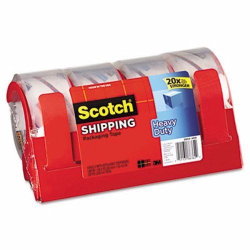Scotch 3850 Heavy Duty Packaging Tape, Clear, 4 per Pack (MMM38504RD)