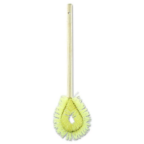 Rubbermaid commercial rcp630100yel toilet bowl brush, 17 3/4&#034; long, wood hand… for sale