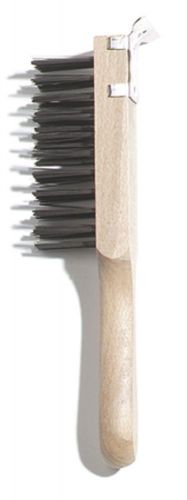 Carlisle 11&#034; scratch brush heavy duty wood hdl scraper tempered steel bristles for sale