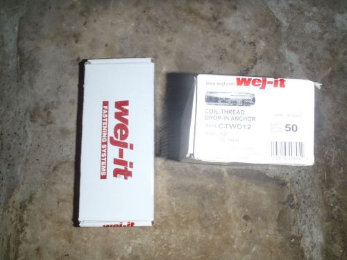 1/2&#034; drop-in concrete anchor for coil rod by wej-it (100 pcs.) ctwd 12 for sale