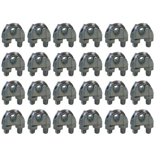 West Coast Wire Rope CPML014 Galvanized Steel 1/4-inch Cable Clamp Clip, 24-Pack