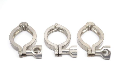 Lot 3 tri clover assorted 2 in stainless sanitary clamp b441155 for sale